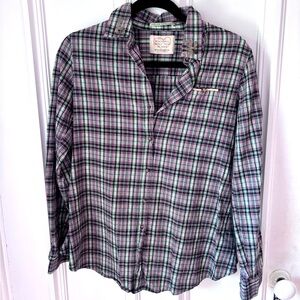 Scotch R Belle Women’s Plaid Long Sleeve Button Front Shirt Size 16 (Small)